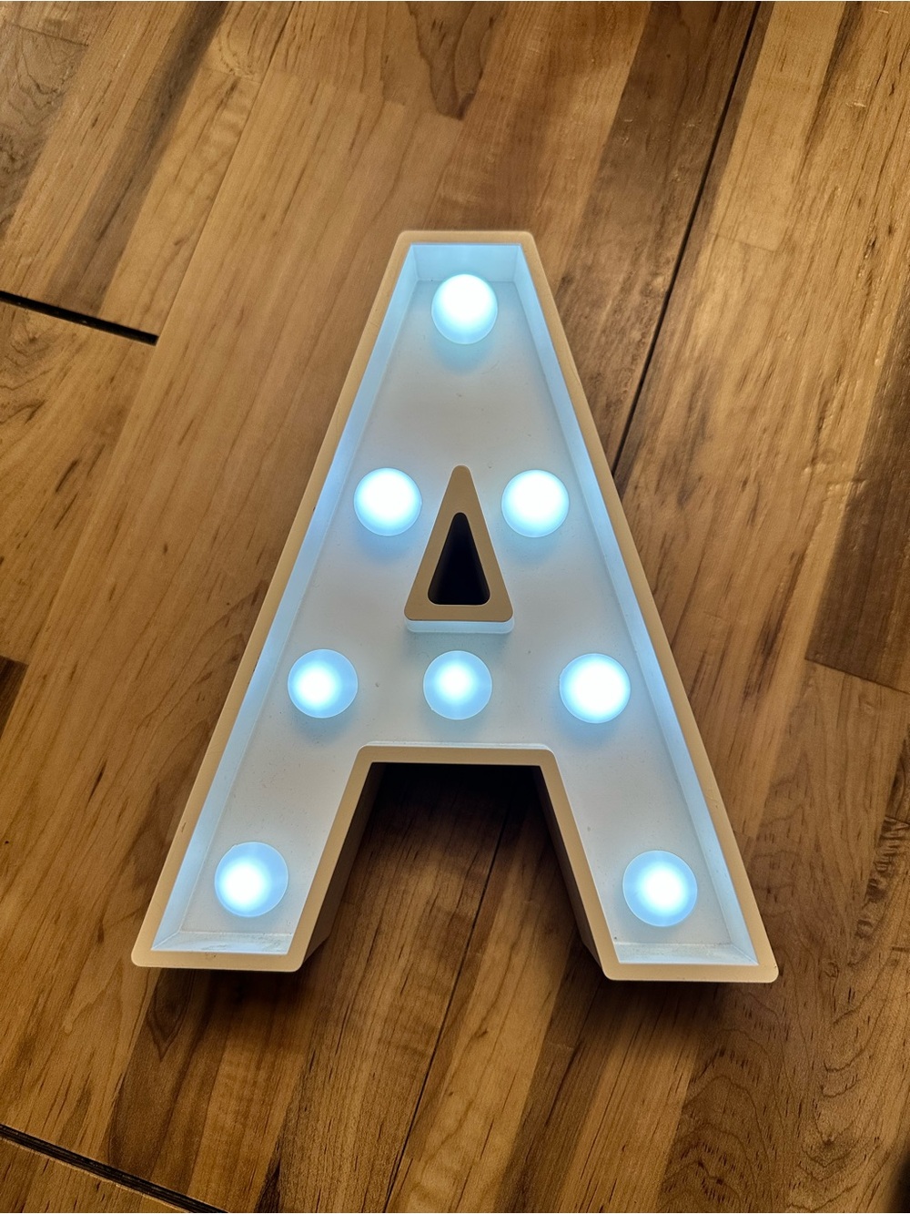Light-Up Letter A Marquee Sign White with LEDs Batteries not included (2 AA’s)